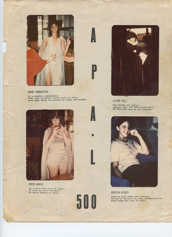 APA-L 500 - Single Page of Sexy Female LASFS members in Cosplay - Rare!