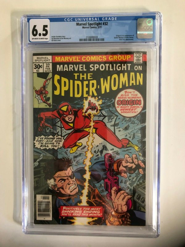 MARVEL SPOTLIGHT #32 ON THE SPIDER-WOMAN CGC 6.5 OW/W / NEWSSTAND / NEW CASE