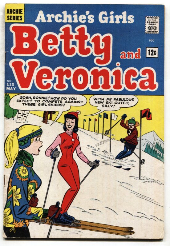 Archie's Girls Betty and Veronica #113--comic book--1965--ski cover--horror--...