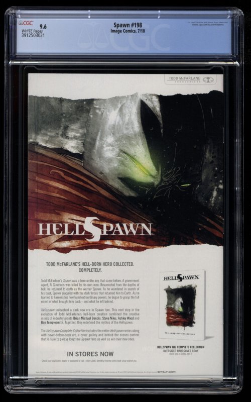 Spawn #198 CGC NM+ 9.6 White Pages Greg Capullo Cover!