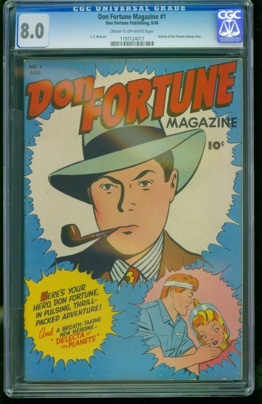 Don Fortune Magazine #1-CGC 8.0 2nd Highest- CC Beck-SOUTHERN STATES 1197124017