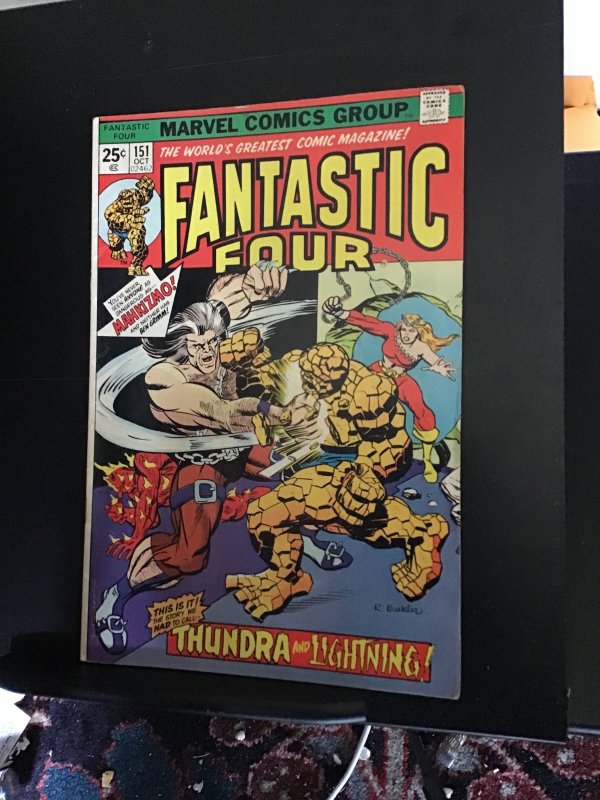 Fantastic Four #151  (1974) Origin Thundra! 1st Machizmo! VF Wow
