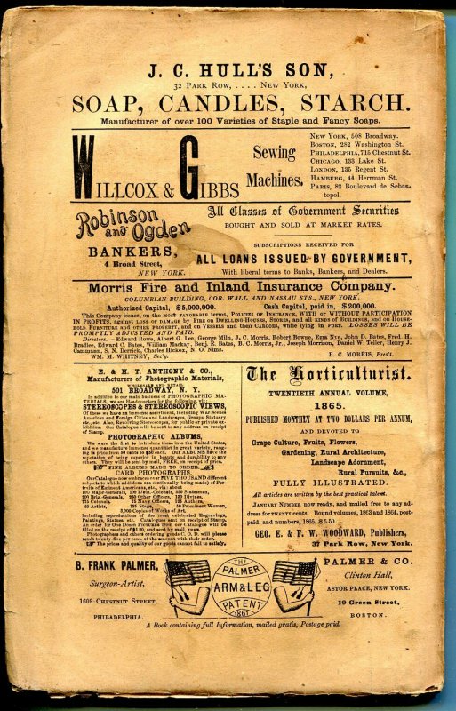 Atlantic Monthly 2/1865-pulp format-unique-rare-original American  flag cover-VG