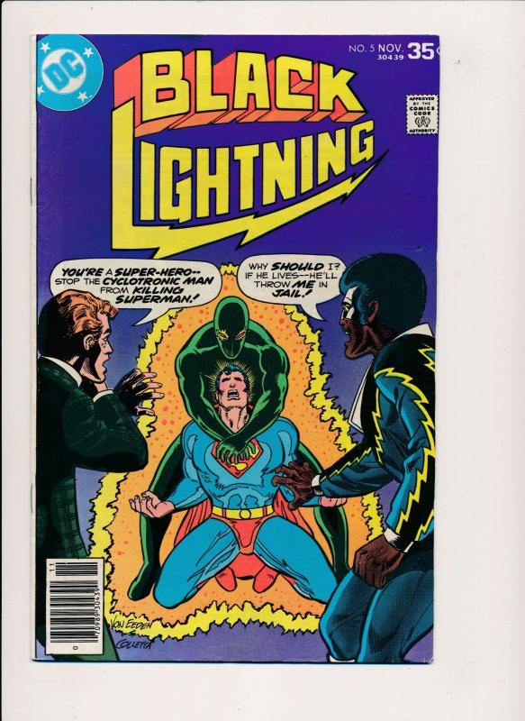 DC Comics BLACK LIGHTNING #5 ~ 1st series (1977) ~ F/VF (PF186) Superman App.