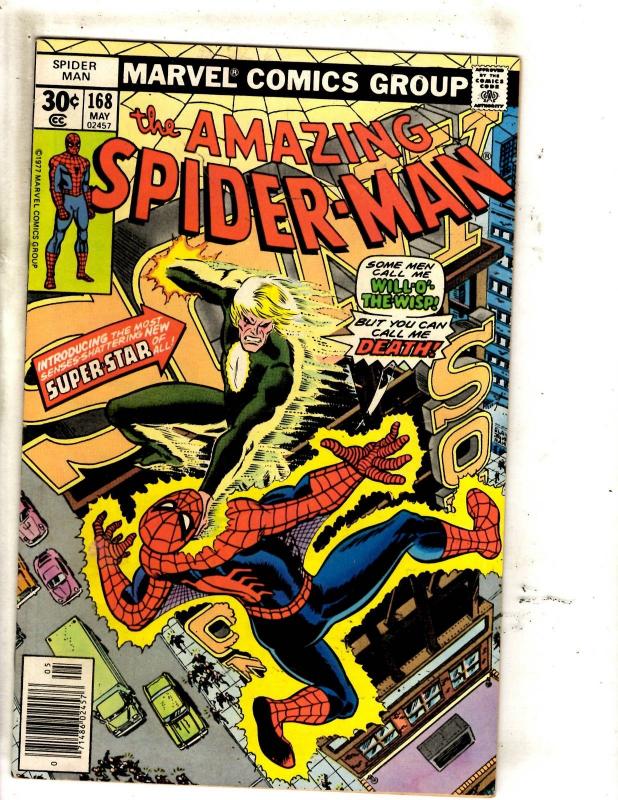 Amazing Spider-Man # 168 FN/VF Marvel Comic Book Will-O-The-Wisp Goblin J321