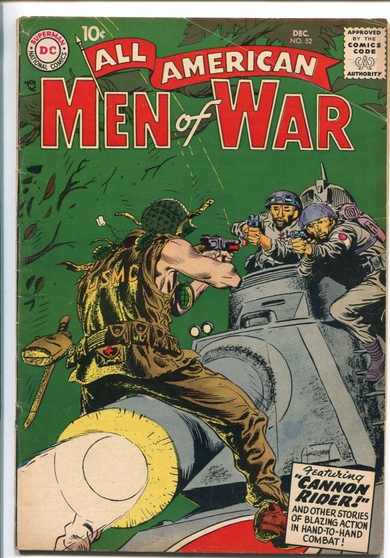 ALL-AMERICAN MEN OF WAR #52-1957-WWII-DC-SILVER AGE-KUBERT TANK COVER-vg+