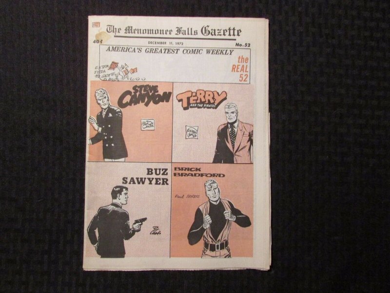 1972 MENOMONEE FALLS GAZETTE Comic Weekly #52 Dec 11 FN- 5.5 Steve Canyon