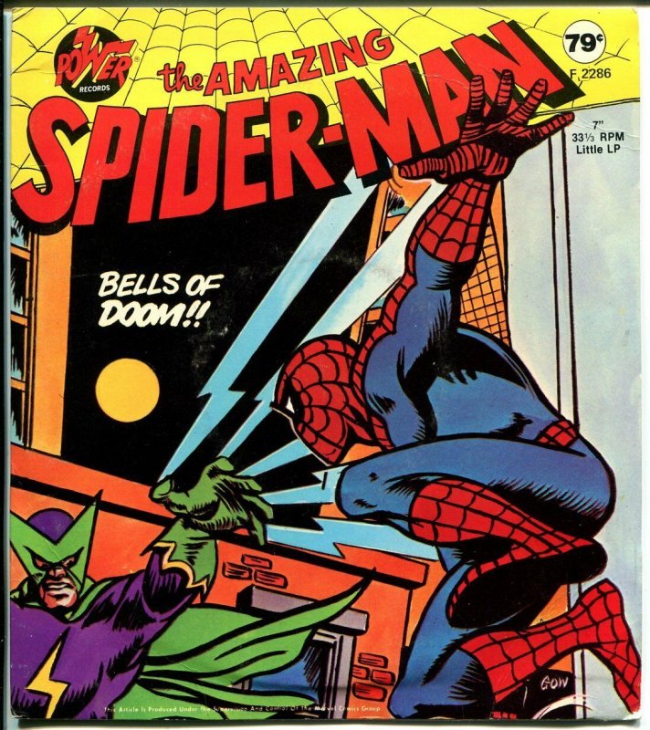 Amazing Spider-man-Bells of Doom-331/3 Record-1970's-Marvel-Power Records-FN
