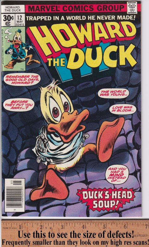 HOWARD THE DUCK #12 (May 1977) NM- 9.2 (at least) cream to white! 1st KISS cameo