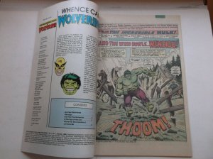MARVEL: INCREDIBLE HULK and WOLVERINE #1, REPRINTING 1ST CAMEO & FULL APP, 1986!