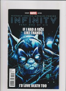 Infinity #1 VF/NM 9.0 Cat Variant Marvel Comics 2013 Thanos Black Order Avengers