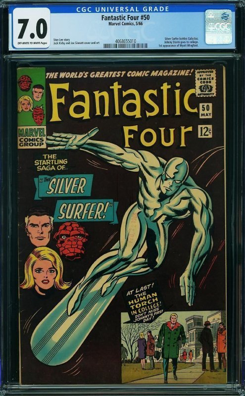 Fantastic Four #50 (1966) CGC 7.0 FVF (3rd app Silver Surfer)