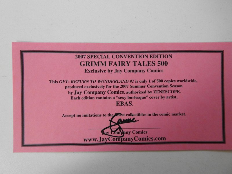 Grimm Fairy Tales: Return to Wonderland Jay Comics Exclusive W/ COA