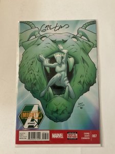 Mighty Avengers 7 Near Mint Nm Signed Land Marvel