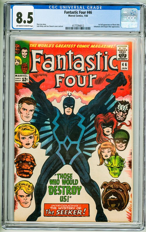 Fantastic Four #46 (1966) CGC 8.5! OWW Pages! 1st Full Appearance of Black Bolt!