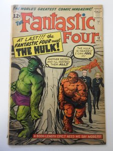 Fantastic Four #12 (1963) PR Condition book-length spine split, cover detached