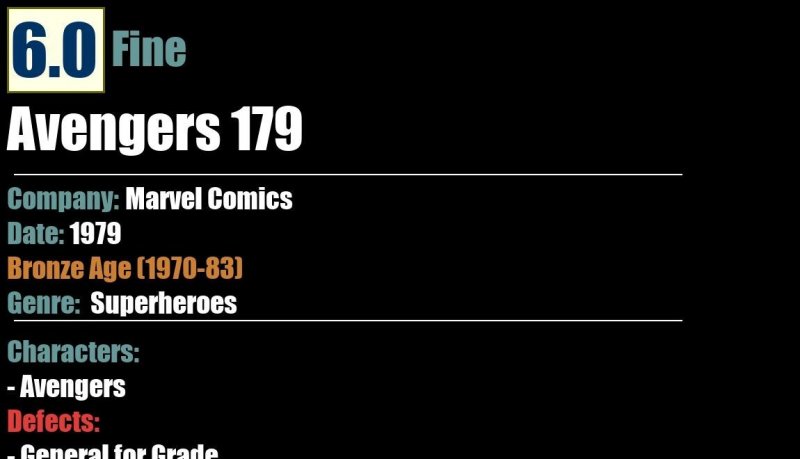 Avengers 179 (1979) FN Bronze Age Marvel Comics