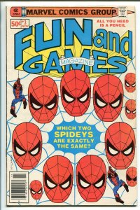 MARVEL FUN AND GAMES #3 1979-UNWORKED PUZZLES AND GAMES-SPIDERMAN-vf minus