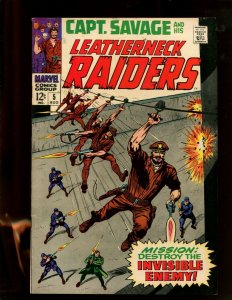 CAPT SAVAGE & HIS LEATHERNECK RAIDERS #5 (9.0) DESTROY THE INVISIBLE ENEMY! 1968