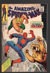 AMAZING SPIDER-MAN 57 VF- 7.5 1st MEETING WITH KA-ZAR  (LOUISIANA  COLLECTION