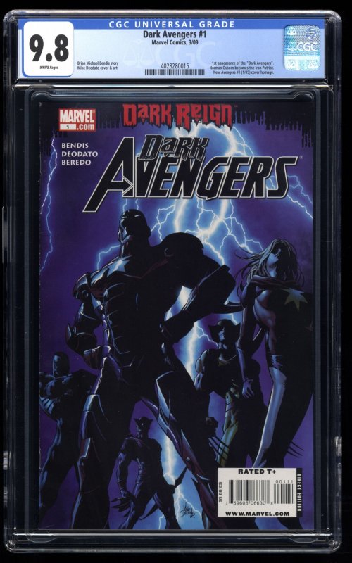 Dark Avengers (2009) #1 CGC NM/M 9.8 White Pages 1st Appearance Iron Patriot!