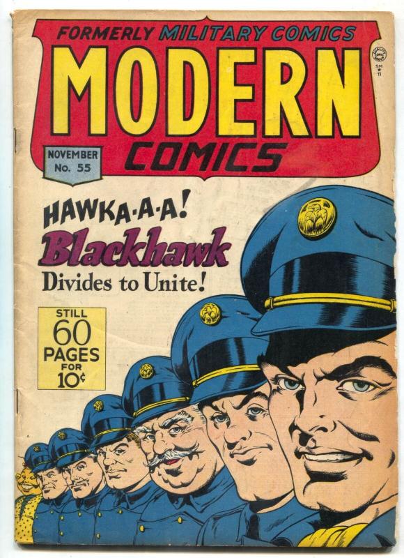 Modern Comics #55 1946- BLACKHAWK- TORCHY vg