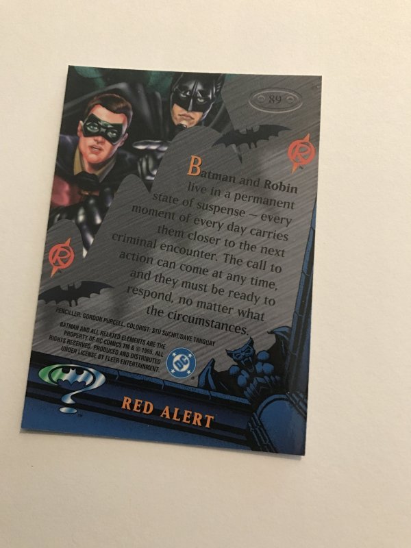 RED ALERT #89 card : BATMAN FOREVER Metal 1995 Fleer; NM/M, Robin