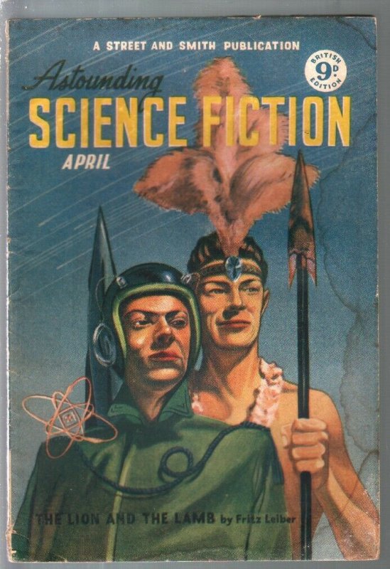 Astounding Science Fiction British Edition 4/1951-sci-fi pulp fiction-Leiber-FR