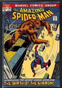 Amazing Spider-Man #110 VG+ 4.5 1st Gibbon! Marvel Comics Spiderman