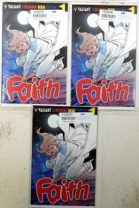 Faith Lot 3 #1 K x3 2016 Valiant 9.4 Var Coloring Book Edition 2nd Series Comics