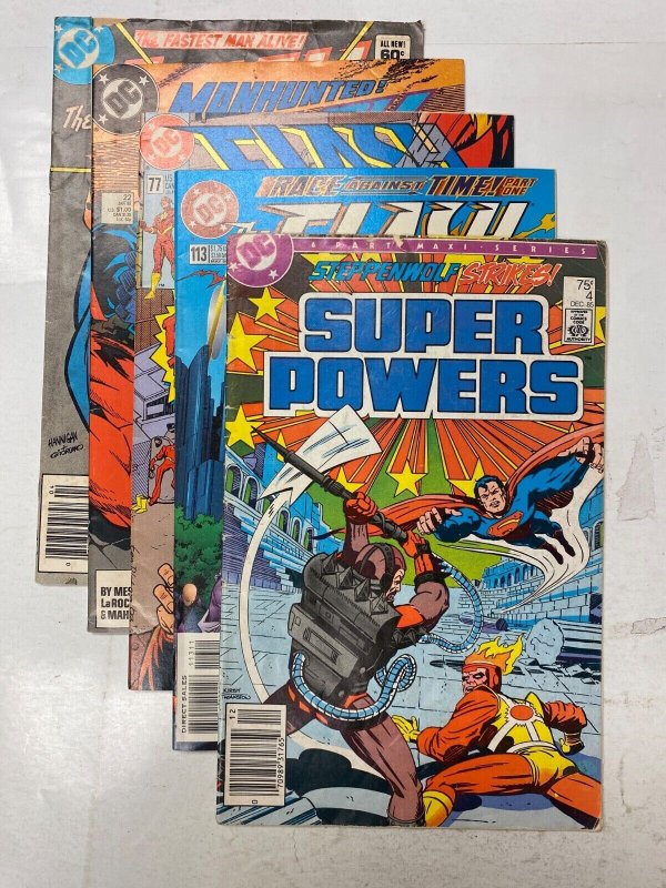 5 DC comic books Flash #320 #22 77 113 Super Powers #4 19 KM31