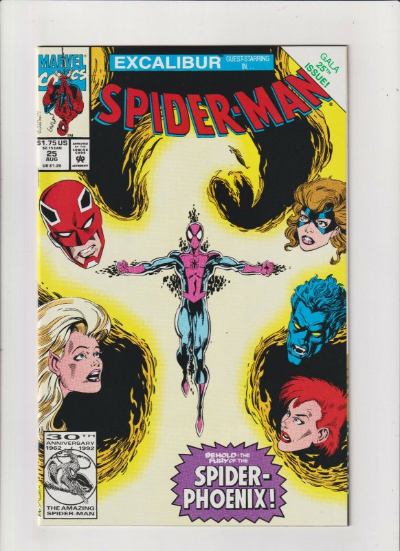 Spider-man #25 NM- 9.2 Marvel Comics 1992 Excalibur app. Spider-Phoenix