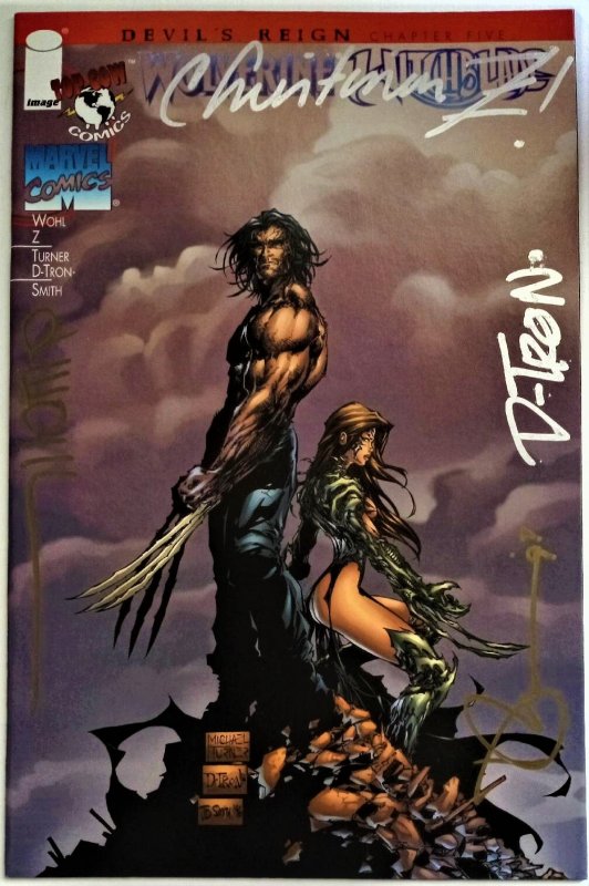 Wolverine Witchblade #5B 1997 Sign by Wohl, Chistina Z, D-Tron, Turner MINT