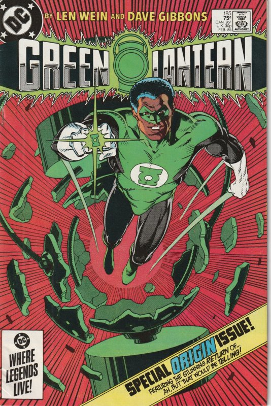 Green Lantern #185 (1985)  At Last ! The Origin of Green Lantern John Stewart !