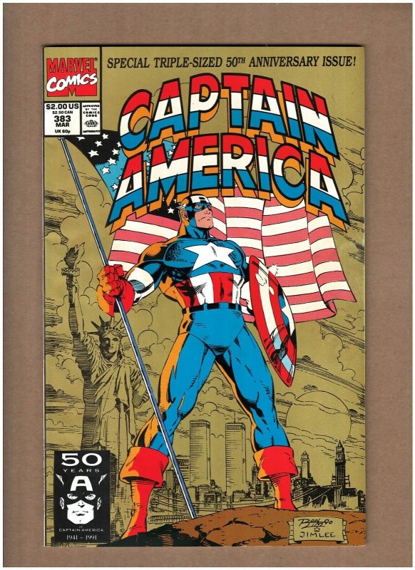 Captain America #383 Marvel Comics 1990 Jim Lee Cover 50th Anniv. VF/NM 9.0