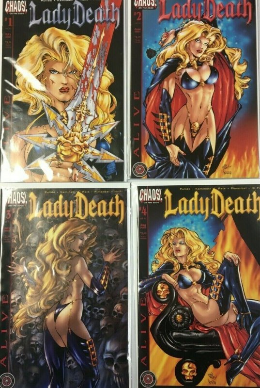 Ladydeath alive set:#1-4 8.5 VF+ (2001)