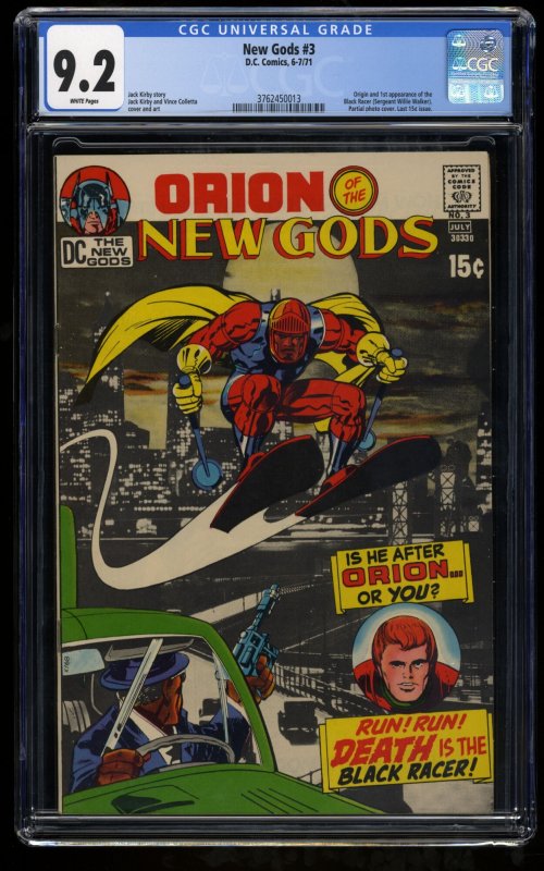 New Gods #3 CGC NM- 9.2 White Pages 1st Black Racer!