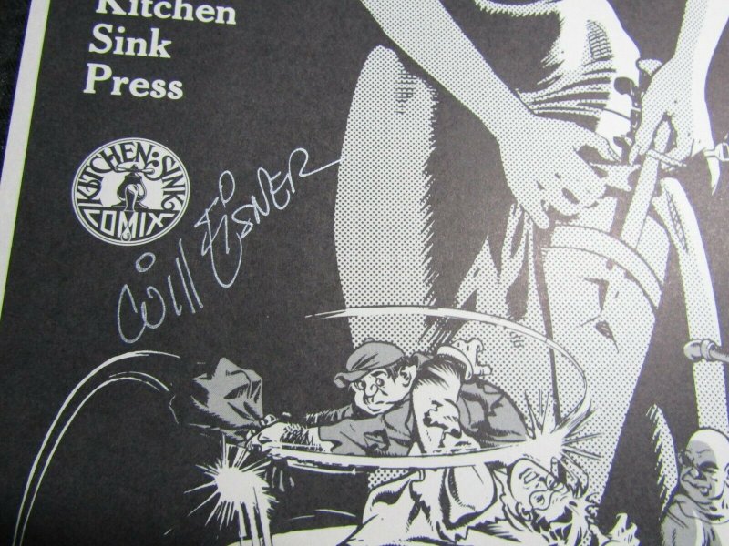 1988 THE SPIRIT Steve Canyon Kitchen Sink 22x18 Poster SIGNED Will Eisner