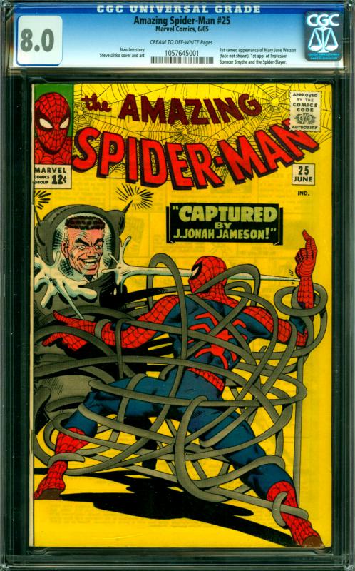 Amazing Spider-Man #25 CGC Graded 8.0 1st Mary Jane Watson, Prof. Smythe