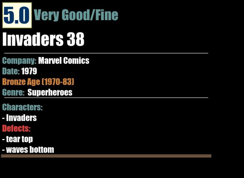 Invaders 38 (1979) VG/FN Bronze Age Marvel Comics