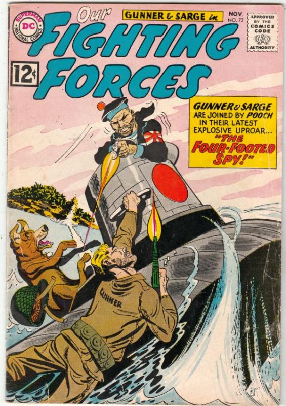 Our Fighting Forces #72 (Nov-62) VG/FN Mid-Grade Gunner and Sarge, Pooch