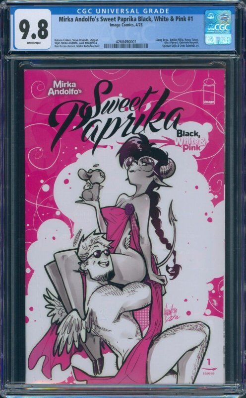 Mirka Andolfo's Sweet Paprika Black White & Pink #1 CGC 9.8 Cover A Image 2023