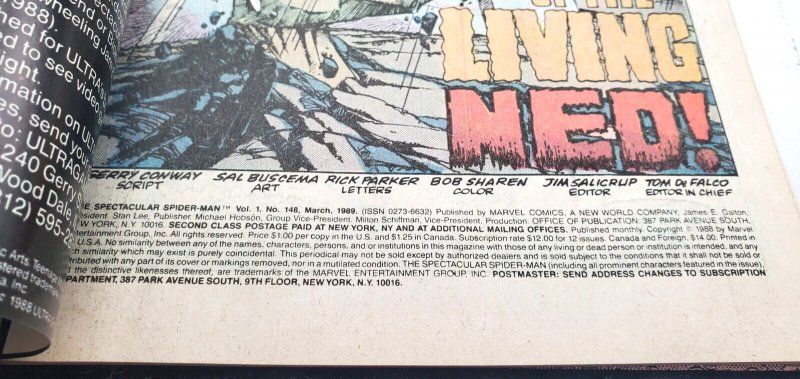 Spectacular Spider-Man #148 (1989) WP NM/NM+