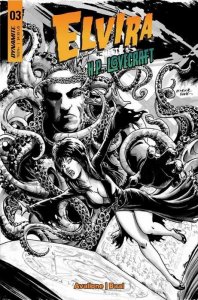 Elvira Meets H.P. Lovecraft #3I VF/NM ; Dynamite | FOC 1:7 Variant B&W