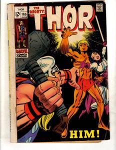 Mighty Thor # 165 VG- Marvel Comic Book Silver Age Warlock Adam Appearance J325