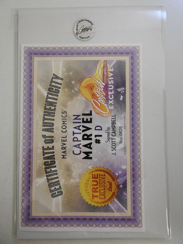 Captain Marvel #1 Campbell Cover D (2019) Signed Campbell! NM or Better!!