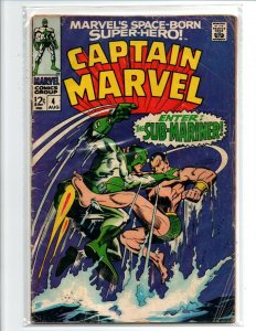 Captain Marvel vol.1 #4 - vs Namor - 1968 - Good/Very Good