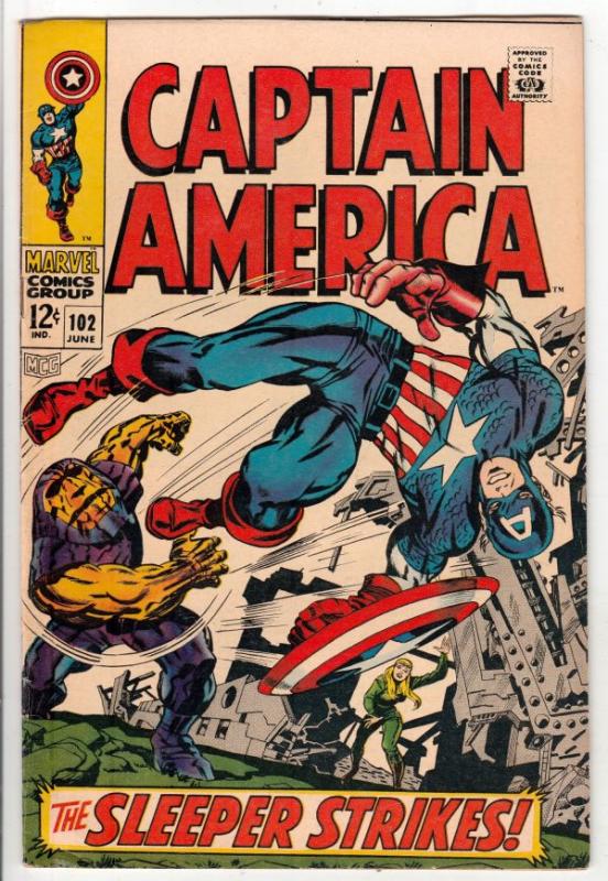 Captain America #102 (Jun-68) VF+ High-Grade Captain America aka Bucky Barnes