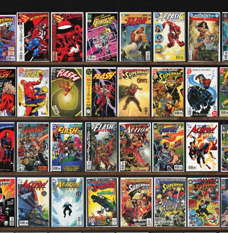 Huge Lot 150+ Comics with Action Comics, The Flash, Sgt. Rock, Gunfire & More!
