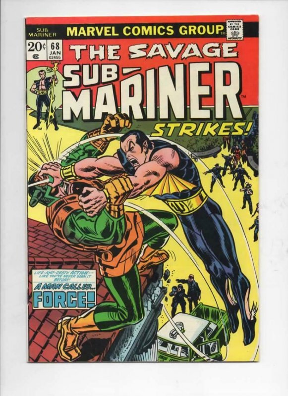 SUB-MARINER #68, VF+, Don Heck, Force, Mooney, Marvel, 1968 1974, more in store